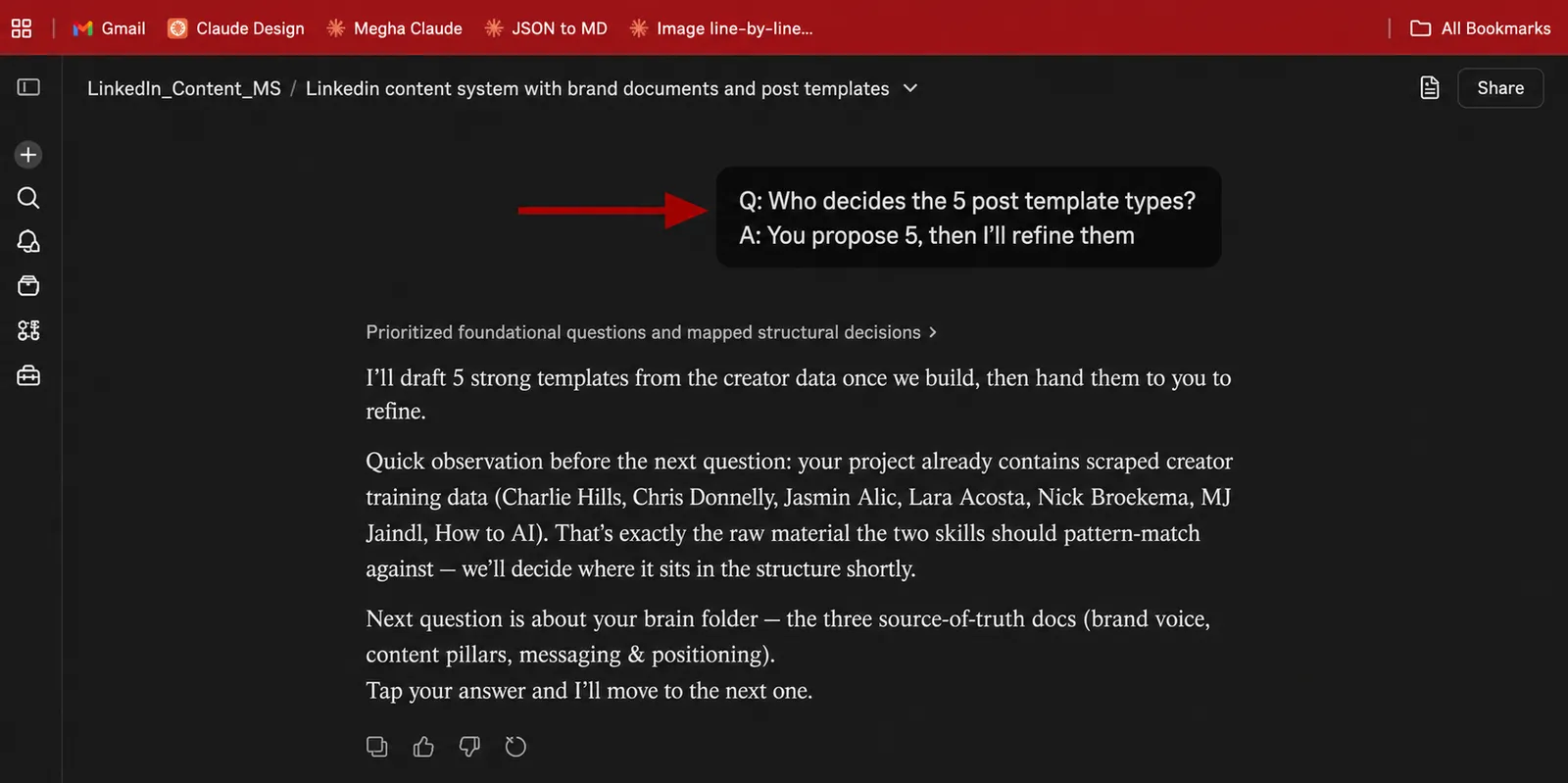Screenshot of Claude chat 2