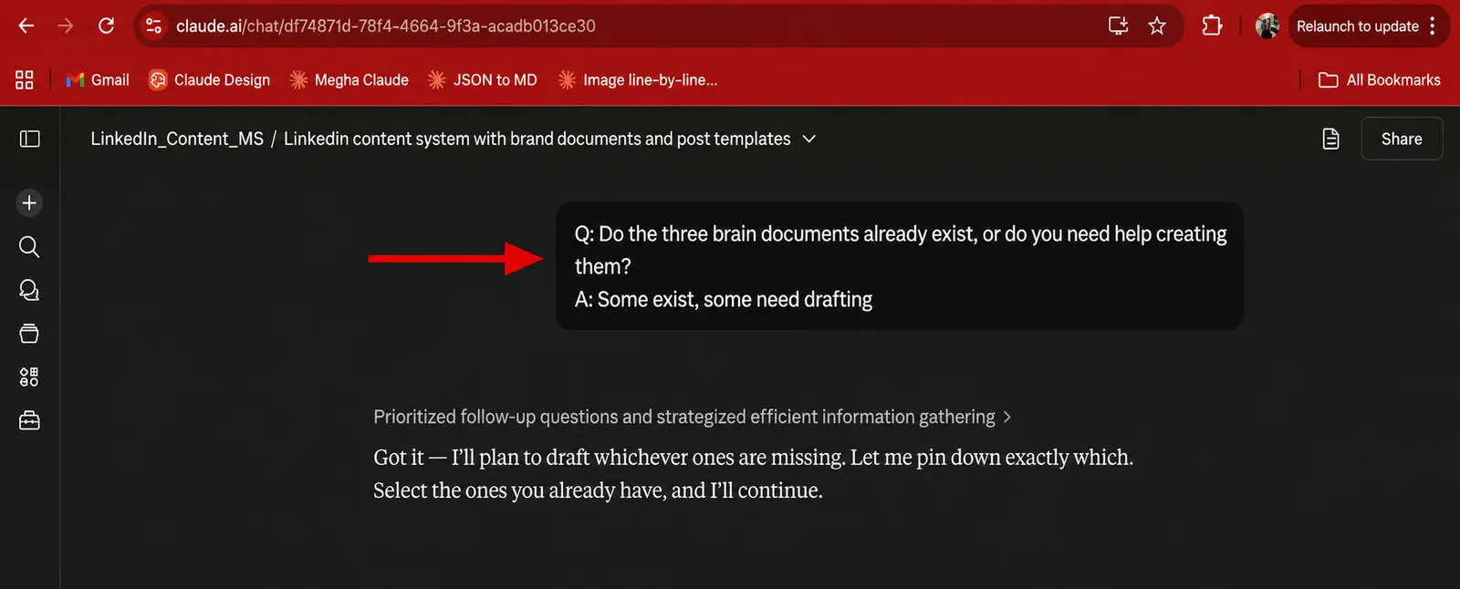 Screenshot of Claude chat 3