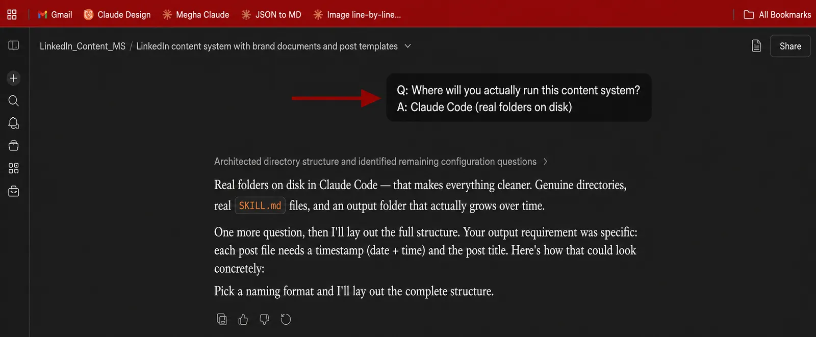 Screenshot of Claude chat 4