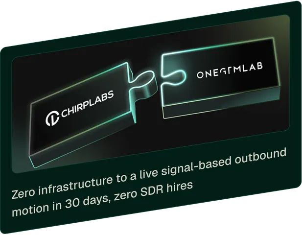 Case study: zero infrastructure to a live signal-based outbound motion in 30 days, zero SDR hires (Chirp Labs)