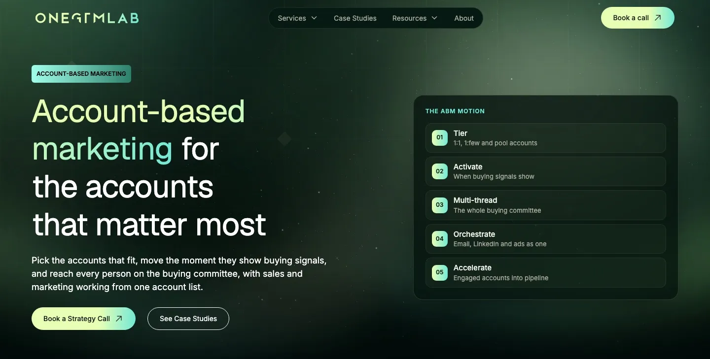 The OneGTMLab account-based marketing service page