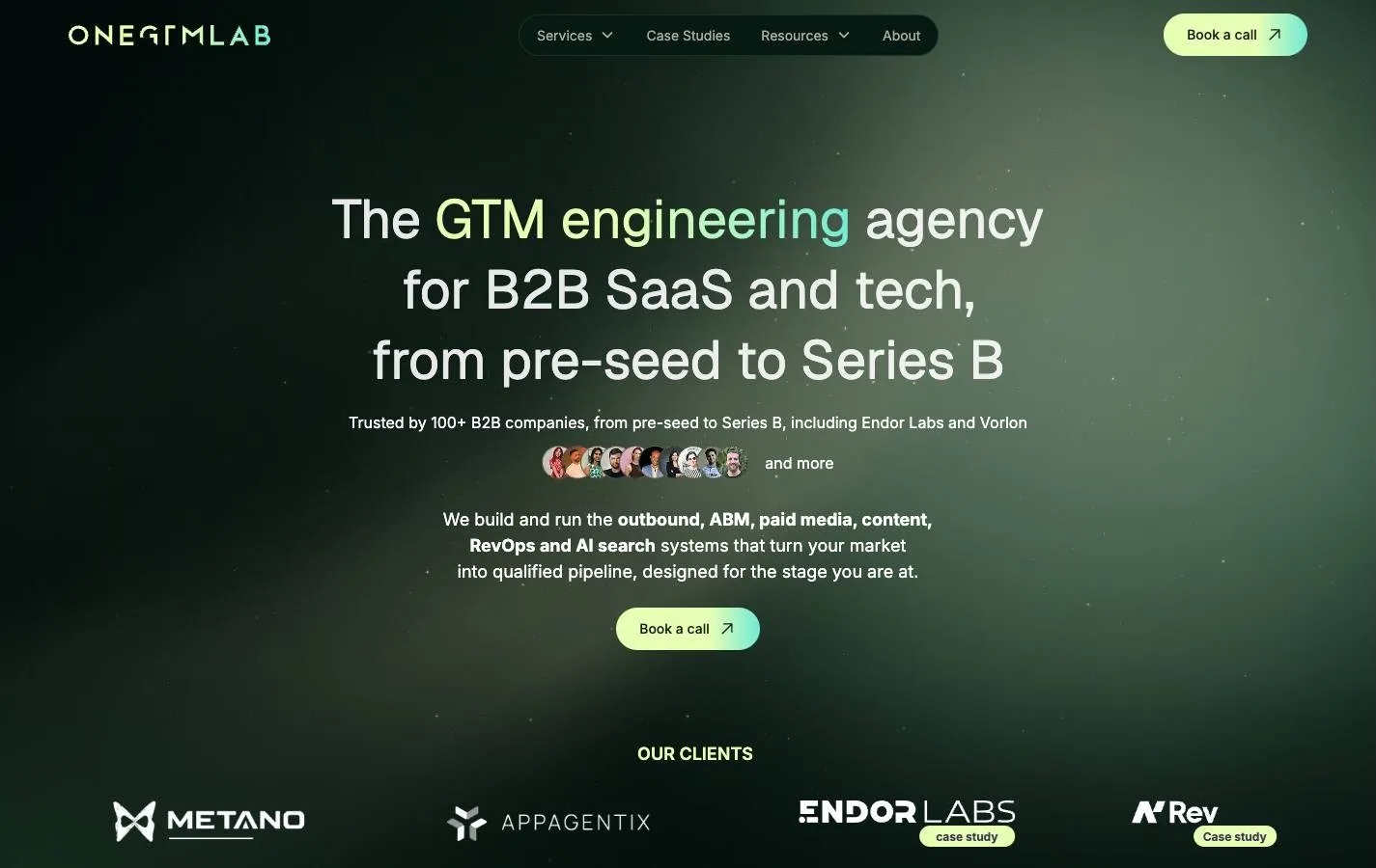 The onegtmlab.dev homepage